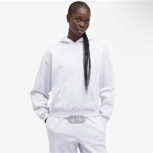 Skims Cotton Fleece Classic Hoodie Light Heather Gray